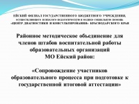 Методическое объединение членов штабов воспитательной работы образовательных организаций Ейского района 